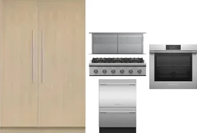 6 Piece Package Includes Refrigerator, Freezer, Cooktop, Wall Oven, Hood And Dishwasher